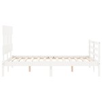 vidaXL Cadre de lit sans matelas blanc bois massif