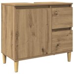 vidaXL Armoire lavabo chêne artisanal 65x33x60 cm bois d'ingénierie