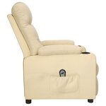 vidaXL Fauteuil inclinable électrique Crème Tissu
