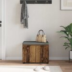 vidaXL Banc d'entrée avec coussin Bois ancien 60 x 38 x 46 cm