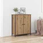 vidaXL Buffet en chêne artisanal 70x30x80 cm en bois d'ingénierie et acier