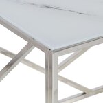 vidaXL Table basse argenté acier inoxydable et verre trempé