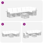 vidaXL Ensemble de canapé de jardin 7 Pièces Gris polyrotin