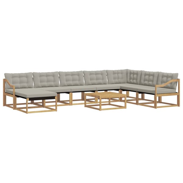 vidaXL Ensemble de canapés d'extérieur 9 pc Blanc et gris clair