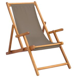 vidaXL Chaise de plage Taupe Bois de teck massif