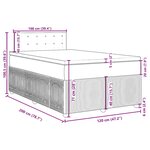 vidaXL Sommier à lattes de lit avec matelas Gris foncé 120x200cm Tissu