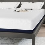 vidaXL Matelas Blanc  bleu 160 x 200 cm Mousse