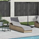 VidaXL Chaise longue pliante coussin et rangement beige résine tressée