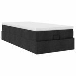 vidaXL Cadre de lit ottoman avec matelas noir 90x200 cm tissu