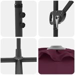 vidaXL Parasol cantilever de jardin Rouge bordeaux Large
