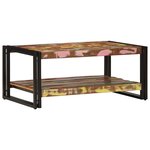 vidaXL Table basse multicolore 90x50x38 cm bois de récupération massif
