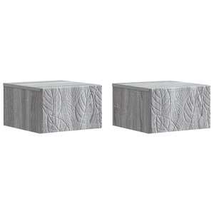 vidaXL Cabinet de chevet mural 2 Pièces Sonoma gris 49 x 34 5 x 20 cm