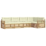 vidaXL Ensemble de canapés d'extérieur 6 pc Blanc et crème Polyester