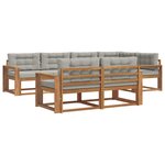 vidaXL Ensemble de canapés d'extérieur 8 pc Naturel et gris clair