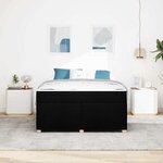 vidaXL Cadre de lit avec matelas avec matelas Noir 140 x 200 cm tissu