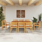 vidaXL Ensemble de salle à manger pour jardin 9 Pièces Marron