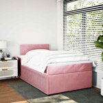 vidaXL Sommier à lattes de lit avec matelas Rose 120x200 cm Velours
