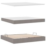 vidaXL Lit de rangement LED avec matelas Taupe 200 x 200 cm Tissu