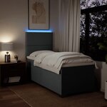 vidaXL Sommier à lattes de lit avec matelas Gris foncé 90x200 cm Tissu