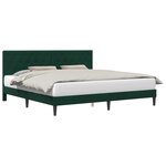 vidaXL Cadre de lit avec tête de lit Vert foncé 200 x 200 cm Velours