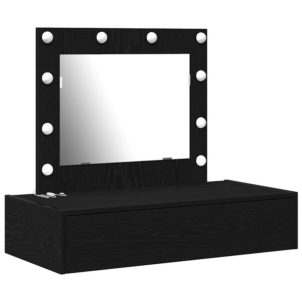 vidaXL Table de Toilette Noir 83 x 40 x 70 cm Bois d'ingénierie