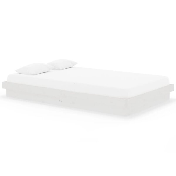 vidaXL Cadre de lit sans matelas blanc bois massif 120x200 cm