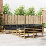 vidaXL Ensemble de canapés d'extérieur 9 Pièces Blanc et anthracite