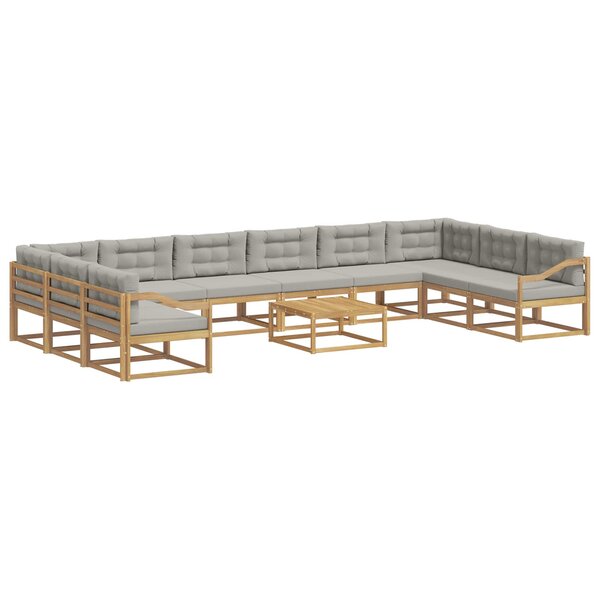 vidaXL Ensemble de canapés d'extérieur 11 pc Blanc et gris clair
