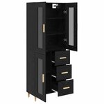 vidaXL Haut Armoire Chêne noir 69 5 x 34 x 180 cm Bois d'ingénierie