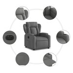 vidaXL Fauteuil inclinable électrique Gris foncé Tissu