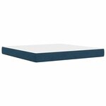 vidaXL Cadre de lit avec matelas Bleu 200 x 200 cm Velours