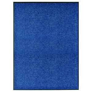 vidaXL Paillasson lavable Bleu 90x120 cm