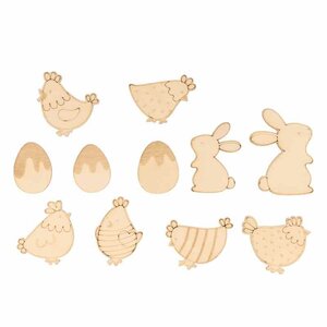 Set 28 Silhouettes Pâques - Bois