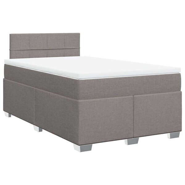 vidaXL Sommier à lattes de lit avec matelas taupe 120x190 cm tissu