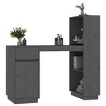 vidaXL Bureau Gris 110x53x117 cm Bois massif de pin