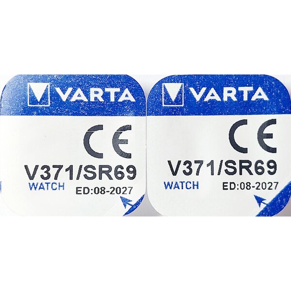 Blister 1 Pile Oxyde Argent Montres V371 (SR69) SR920SW 1 55 Volt x 2 VARTA