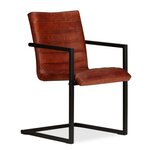 vidaXL Chaises à manger lot de 6 marron cuir véritable