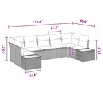 vidaXL Ensemble de canapé de jardin avec coussin 7 Pièces Noir Poly rotin