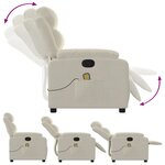 vidaXL Fauteuil de massage inclinable crème velours