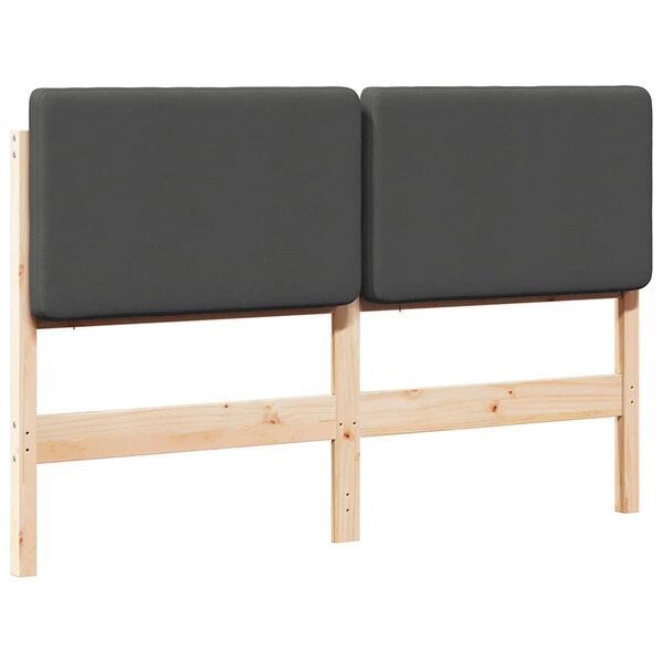 vidaXL Tête de lit capitonnée Brun et gris foncé 120 cm Pin massif