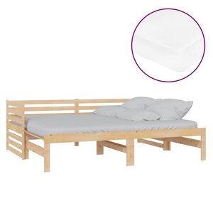 vidaXL Lit coulissant 2x(90x200) cm Bois de pin massif
