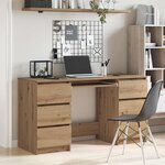 vidaXL Bureau chêne artisanal 140x50x77 cm bois d'ingénierie