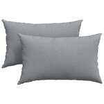 vidaXL Coussins de canapé 2 Pièces Gris clair 50 x 30 cm tissu