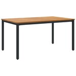 Ensemble salle à manger jardin vidaXL poly rotin noir et acacia 7 pièces