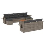 vidaXL Salon de jardin 11 Pièces avec coussins gris résine tressée