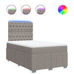 vidaXL Sommier à lattes de lit avec matelas taupe 120x190 cm tissu