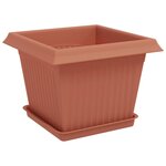 vidaXL Pots de plantes 6 Pièces Rouge brique 23 x 23 x 17 5 cm Plastique