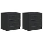 vidaXL Cabinet de chevet 2 pièces Noir 43 x 34 5 x 44 5 cm