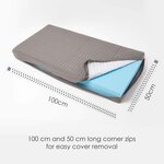Coussin d'assise déhoussable pour canapé 2 places en coton  Gris foncé - HOMESCAPES