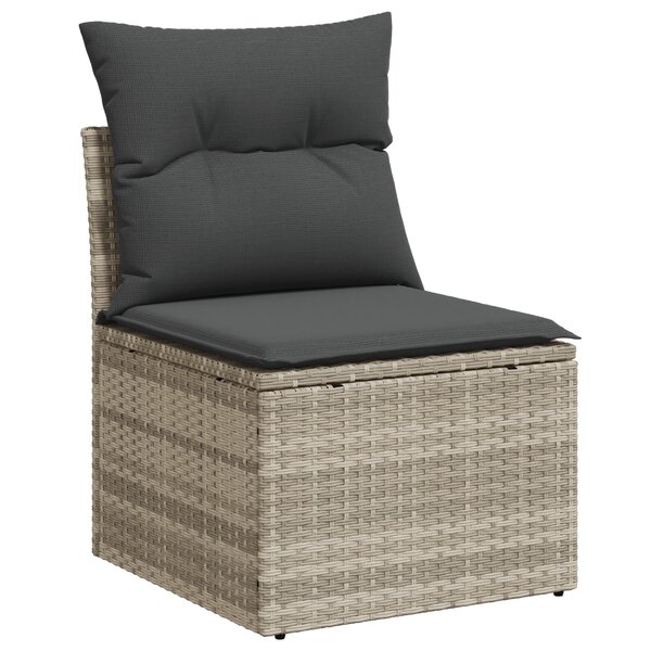 Ensemble de Canapé de Jardin 7 Pièces avec Coussins Gris Clair en Rattan Synthétique